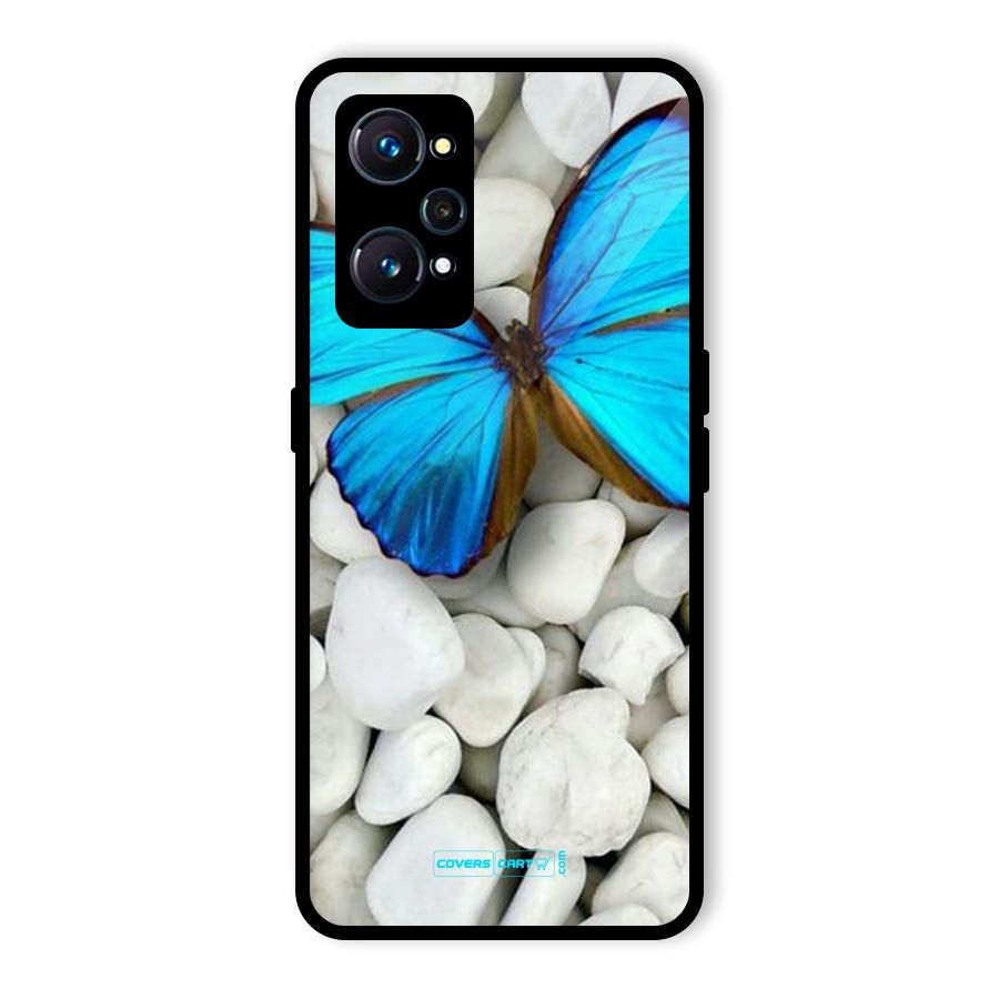 Blue Butterfly Glass Back Case for Realme GT 2