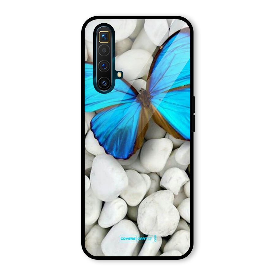 Blue Butterfly Glass Back Case for Realme X3