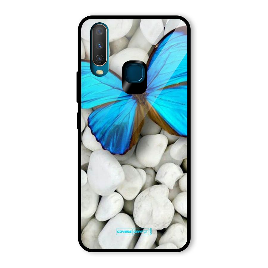 Blue Butterfly Glass Back Case for Vivo U10