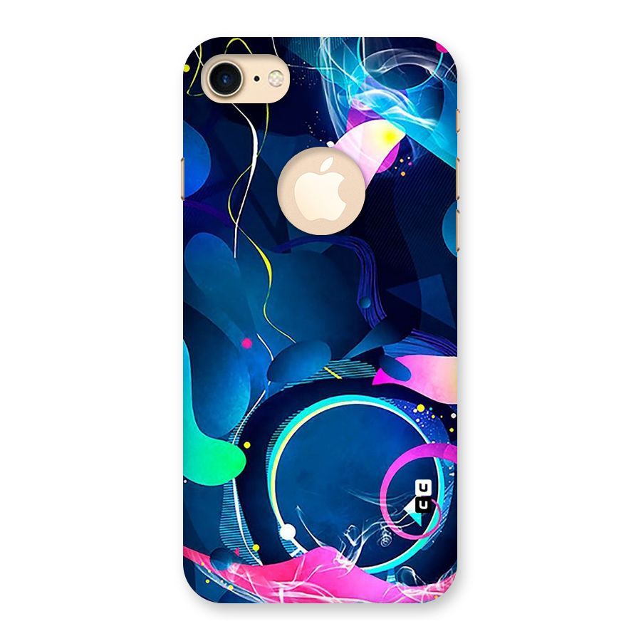Blue Circle Flow Back Case for iPhone 7 Logo Cut