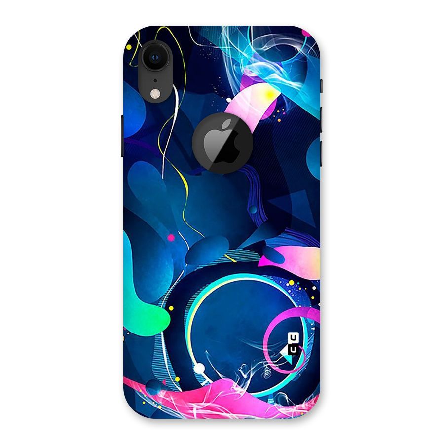 Blue Circle Flow Back Case for iPhone XR Logo Cut