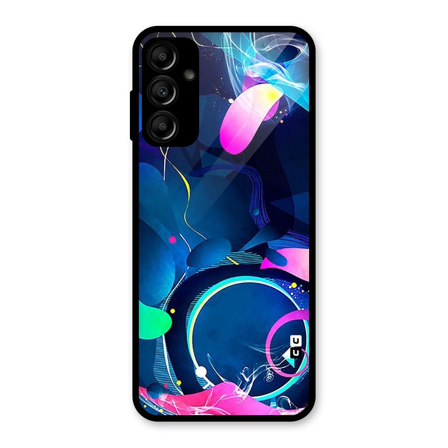 Blue Circle Flow Glass Back Case for Galaxy A14 5G