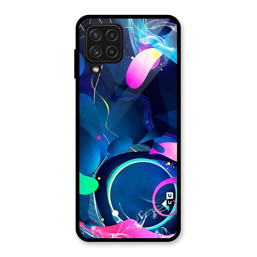Blue Circle Flow Glass Back Case for Galaxy A22 4G