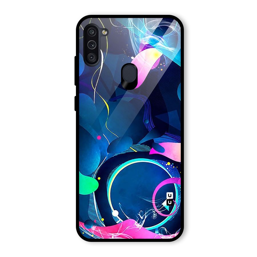 Blue Circle Flow Glass Back Case for Galaxy M11
