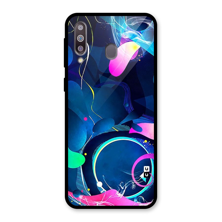 Blue Circle Flow Glass Back Case for Galaxy M30