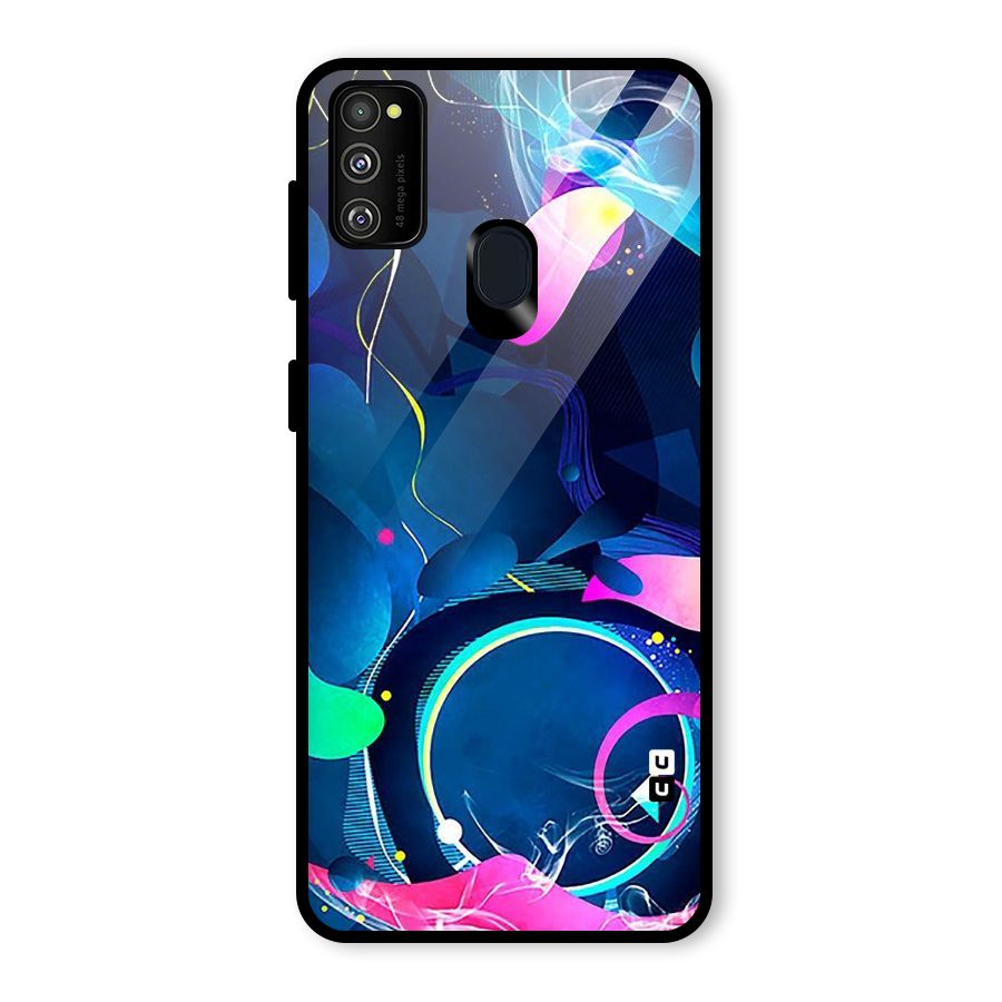 Blue Circle Flow Glass Back Case for Galaxy M30s