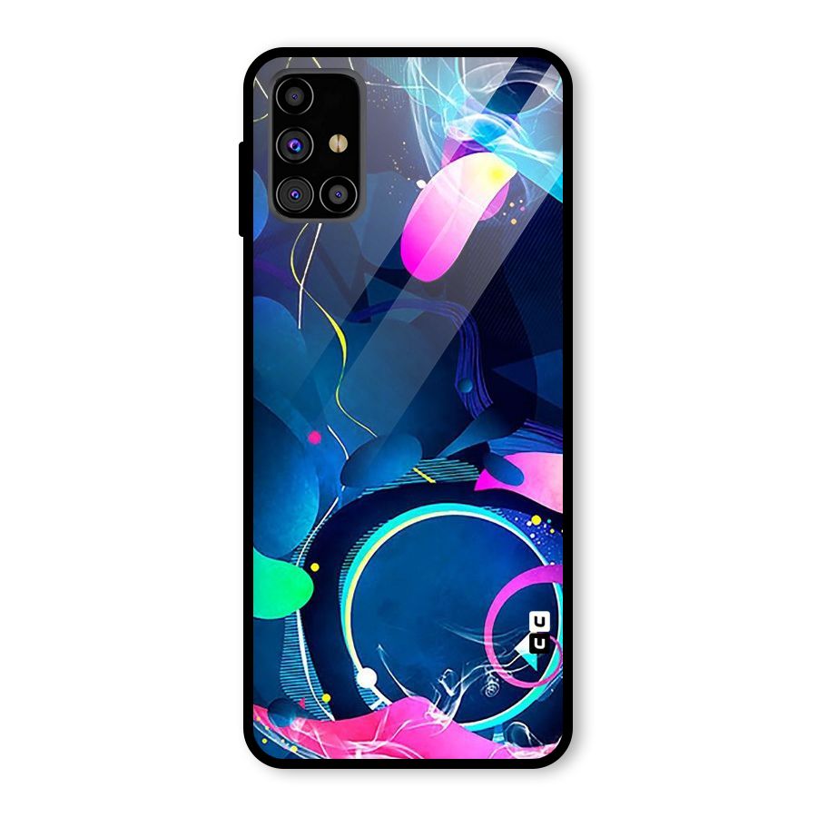 Blue Circle Flow Glass Back Case for Galaxy M31s