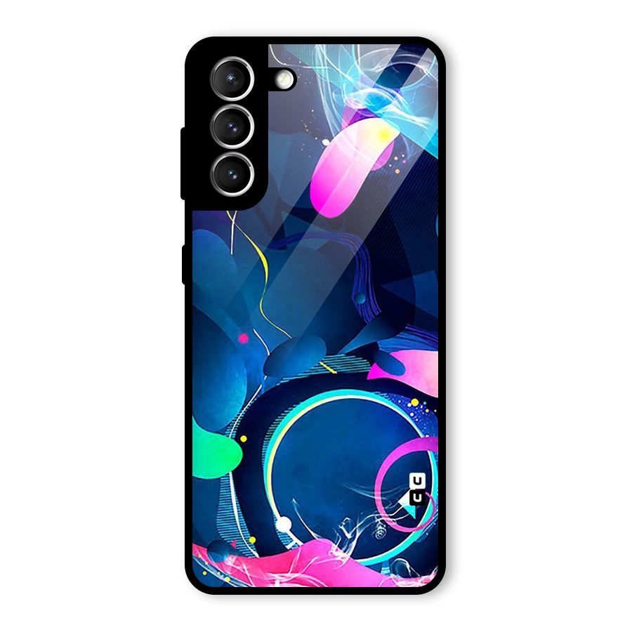 Blue Circle Flow Glass Back Case for Galaxy S21 5G