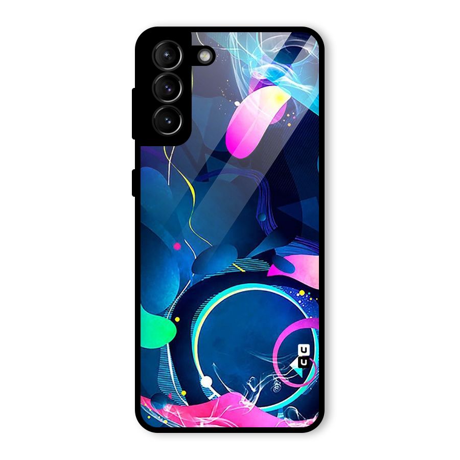 Blue Circle Flow Glass Back Case for Galaxy S21 Plus