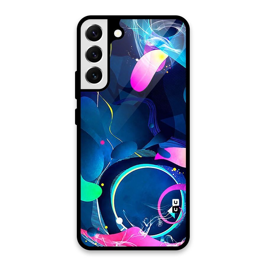 Blue Circle Flow Glass Back Case for Galaxy S22 Plus 5G