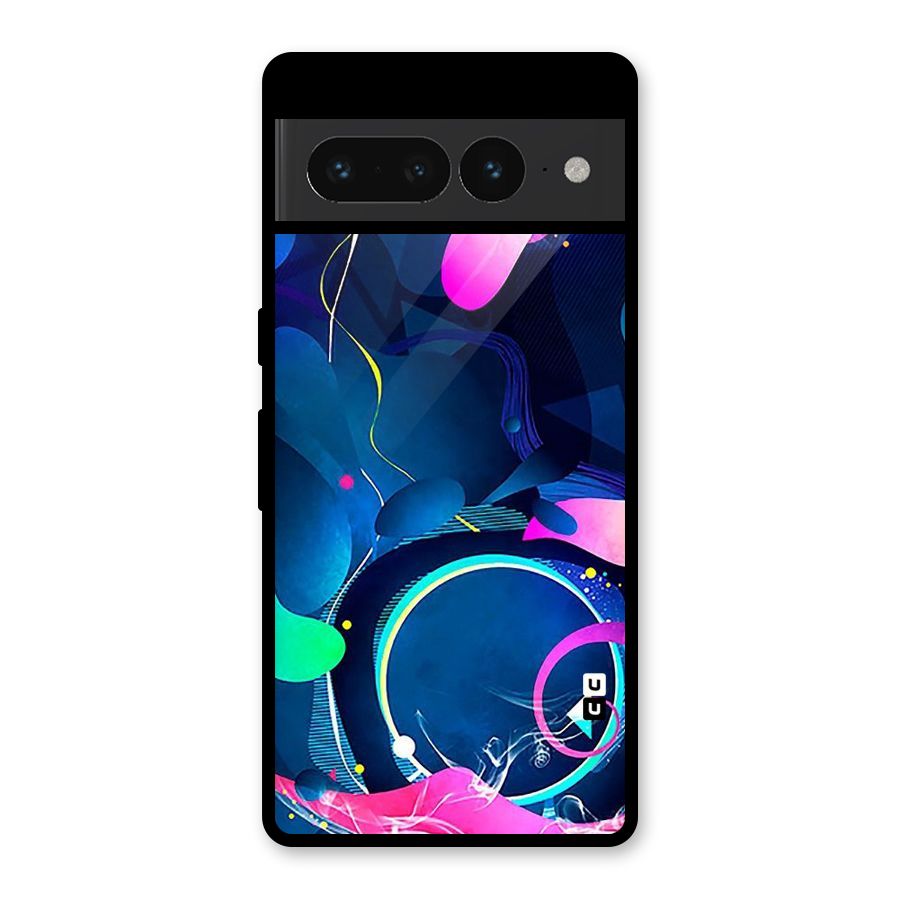 Blue Circle Flow Glass Back Case for Google Pixel 7 Pro
