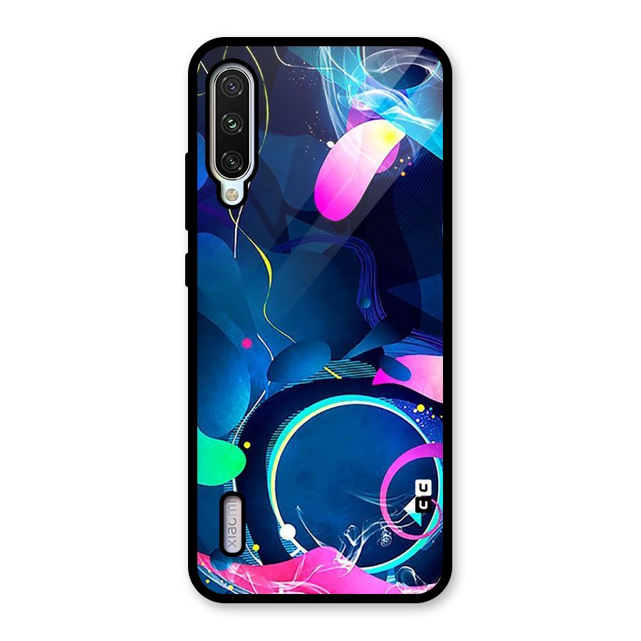 Blue Circle Flow Glass Back Case for Mi A3