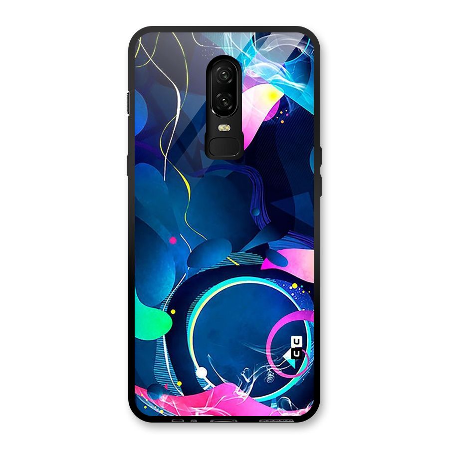 Blue Circle Flow Glass Back Case for OnePlus 6
