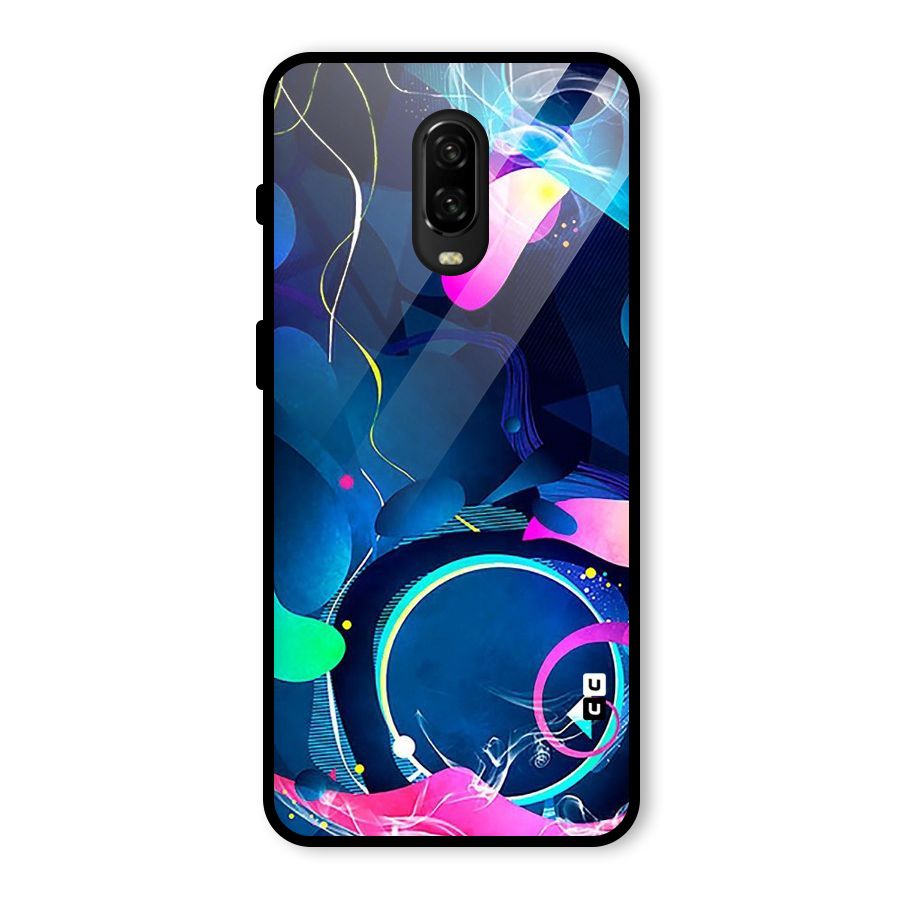 Blue Circle Flow Glass Back Case for OnePlus 6T