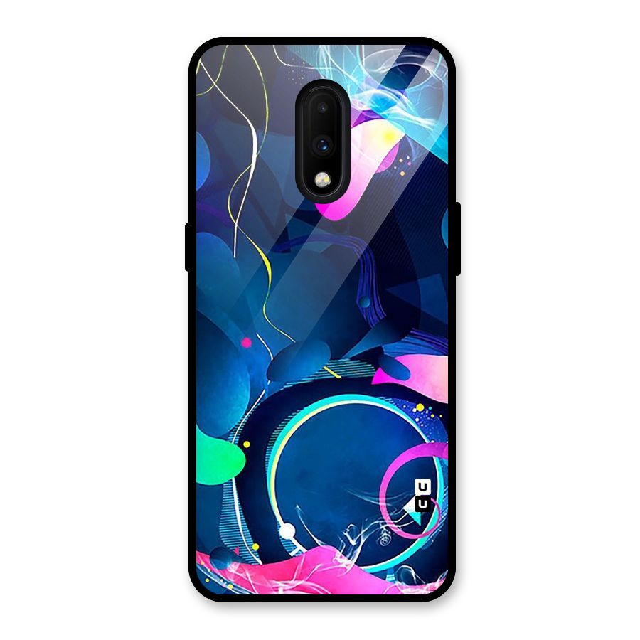 Blue Circle Flow Glass Back Case for OnePlus 7