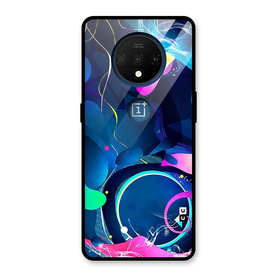 Blue Circle Flow Glass Back Case for OnePlus 7T