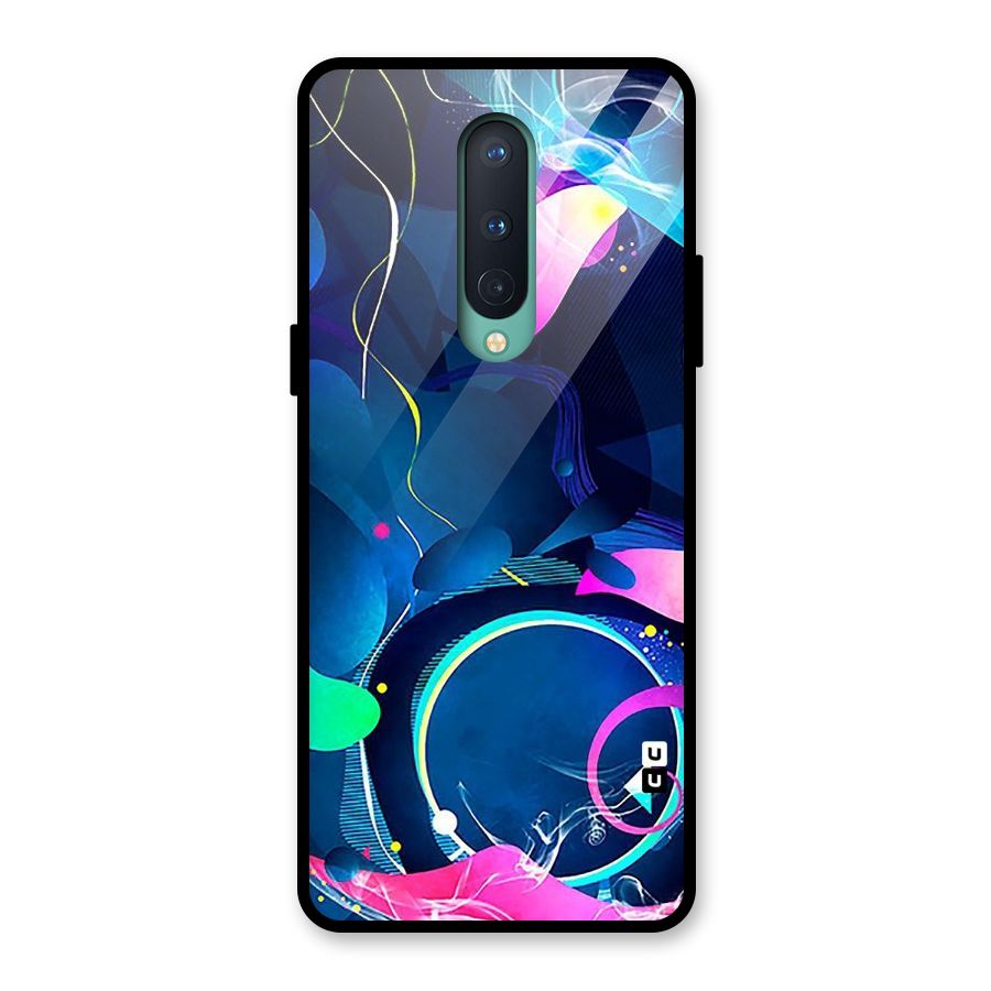 Blue Circle Flow Glass Back Case for OnePlus 8