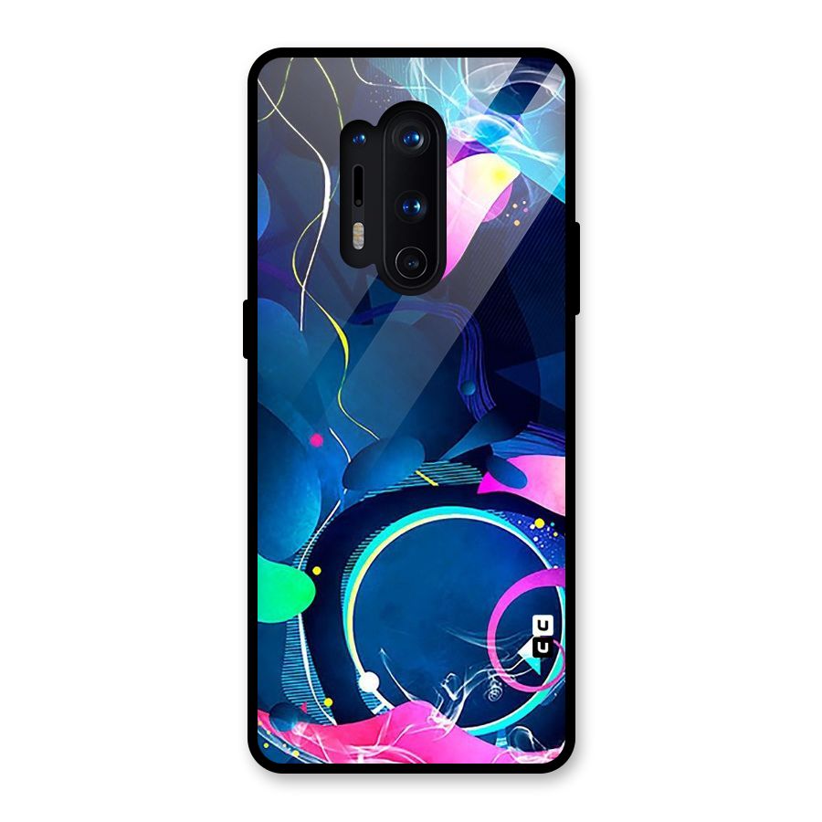 Blue Circle Flow Glass Back Case for OnePlus 8 Pro