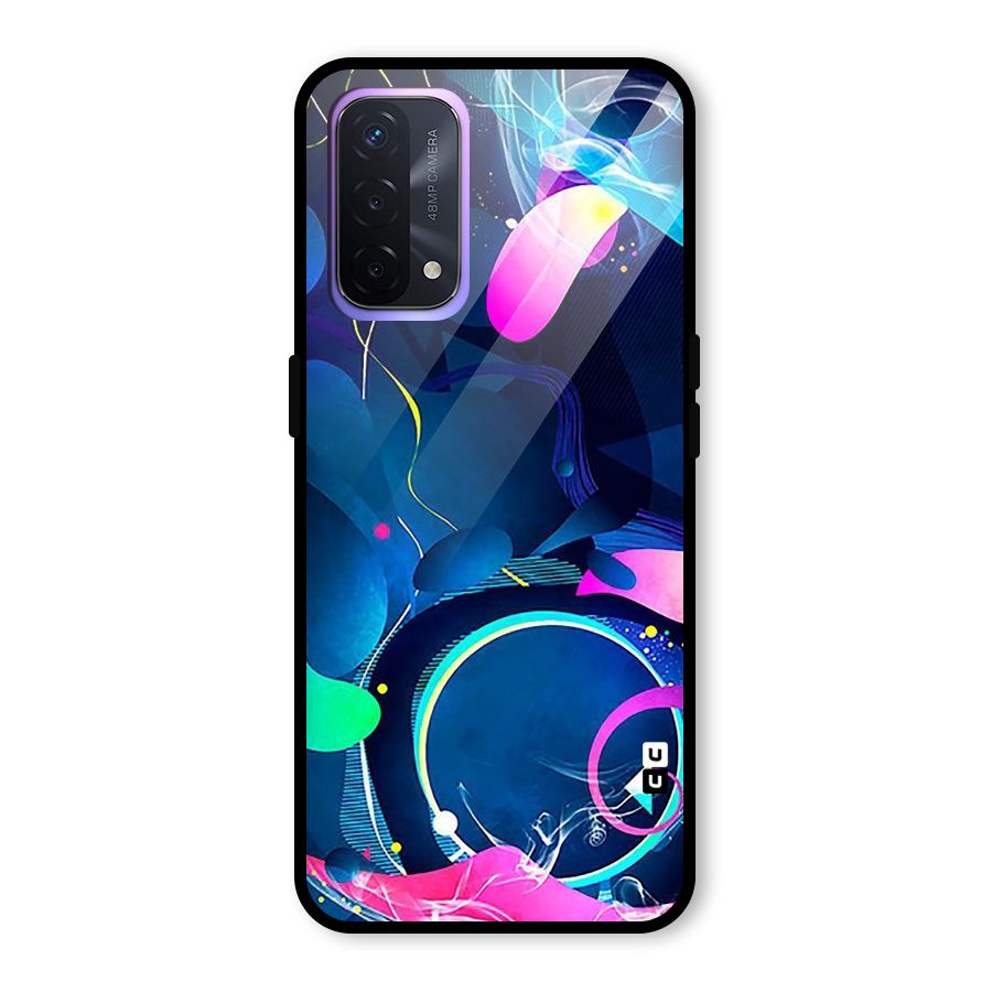 Blue Circle Flow Glass Back Case for Oppo A74 5G