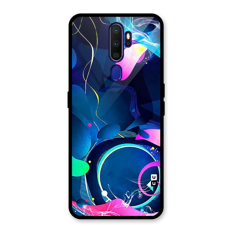 Blue Circle Flow Glass Back Case for Oppo A9 (2020)