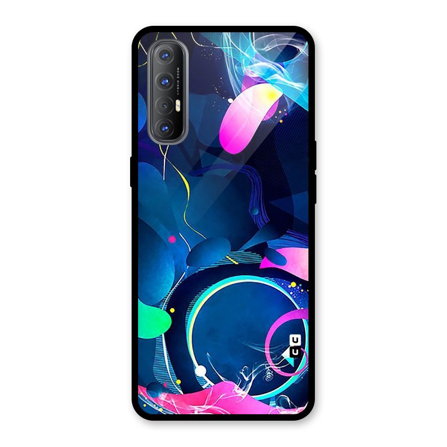 Blue Circle Flow Glass Back Case for Oppo Reno3 Pro