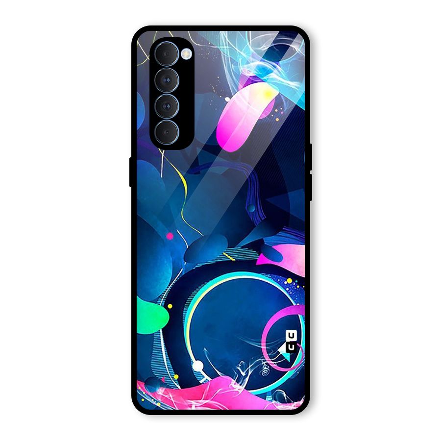 Blue Circle Flow Glass Back Case for Oppo Reno4 Pro
