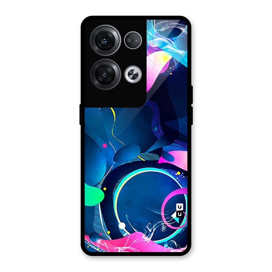 Blue Circle Flow Glass Back Case for Oppo Reno8 Pro 5G
