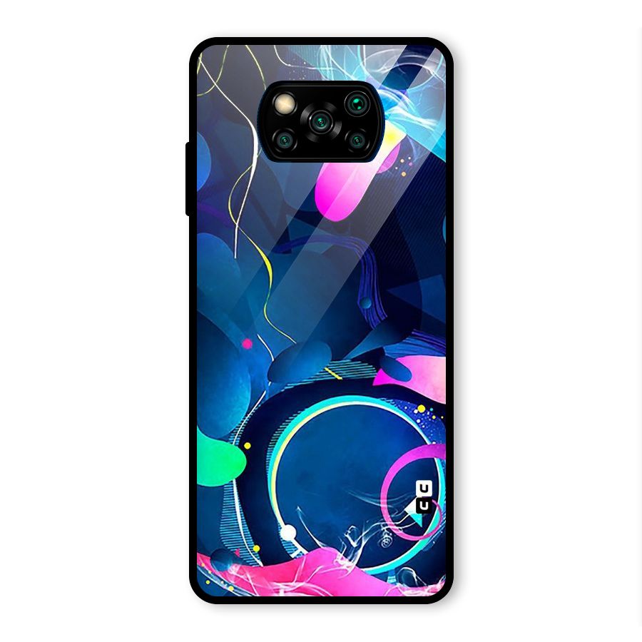 Blue Circle Flow Glass Back Case for Poco X3 Pro