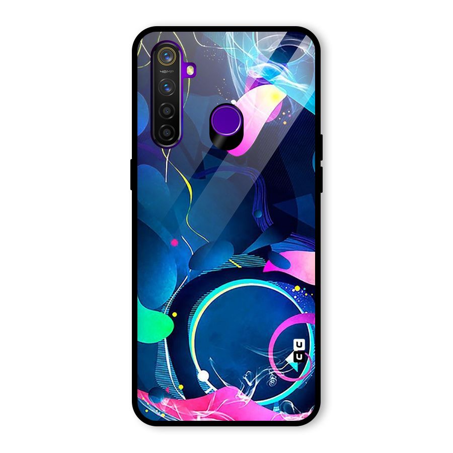Blue Circle Flow Glass Back Case for Realme 5 Pro