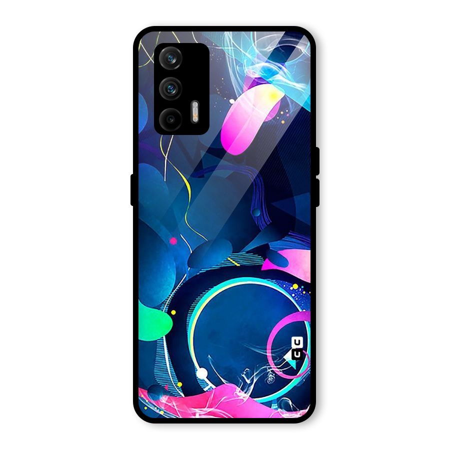 Blue Circle Flow Glass Back Case for Realme X7 Max
