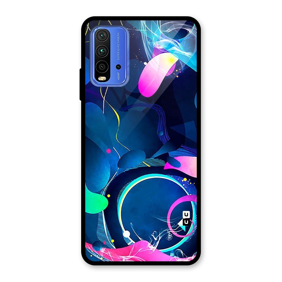 Blue Circle Flow Glass Back Case for Redmi 9 Power
