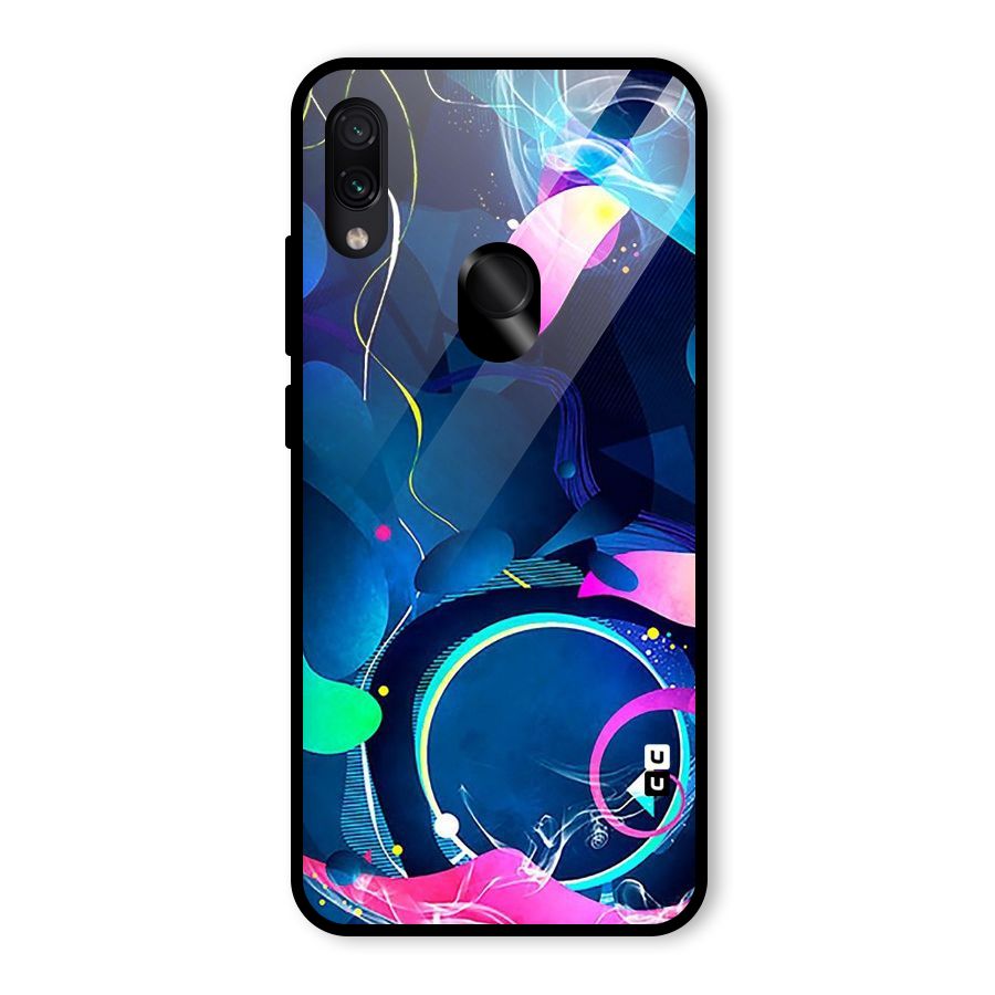 Blue Circle Flow Glass Back Case for Redmi Note 7