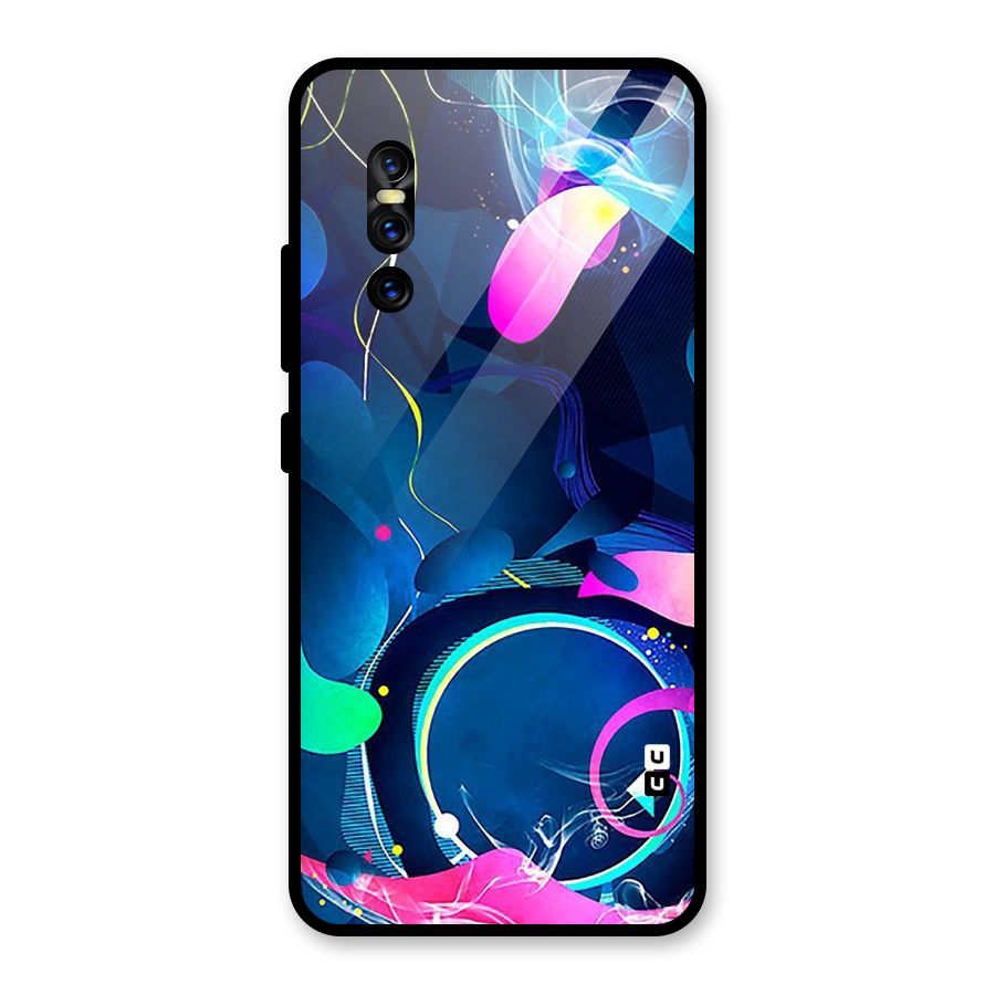 Blue Circle Flow Glass Back Case for Vivo V15 Pro