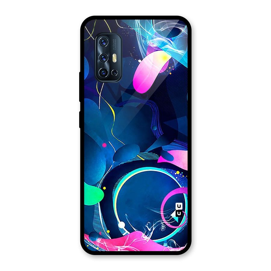 Blue Circle Flow Glass Back Case for Vivo V17