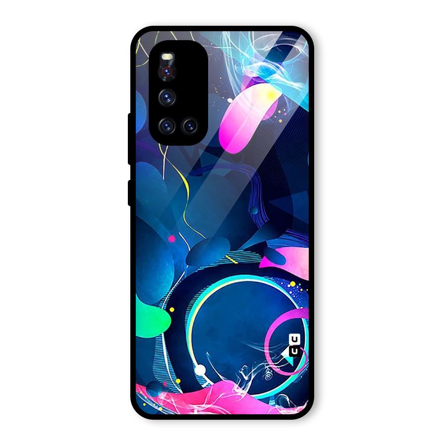 Blue Circle Flow Glass Back Case for Vivo V19