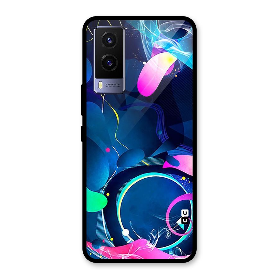 Blue Circle Flow Glass Back Case for Vivo V21e 5G