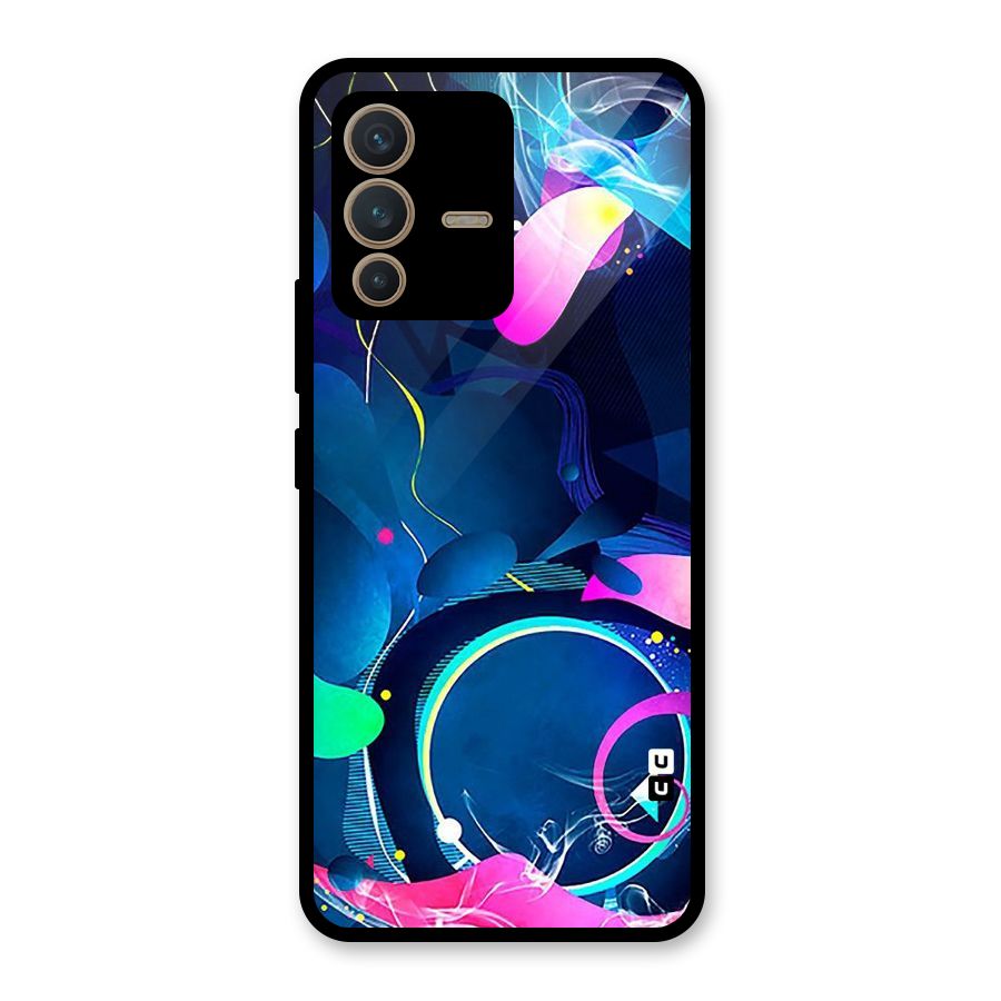 Blue Circle Flow Glass Back Case for Vivo V23 5G