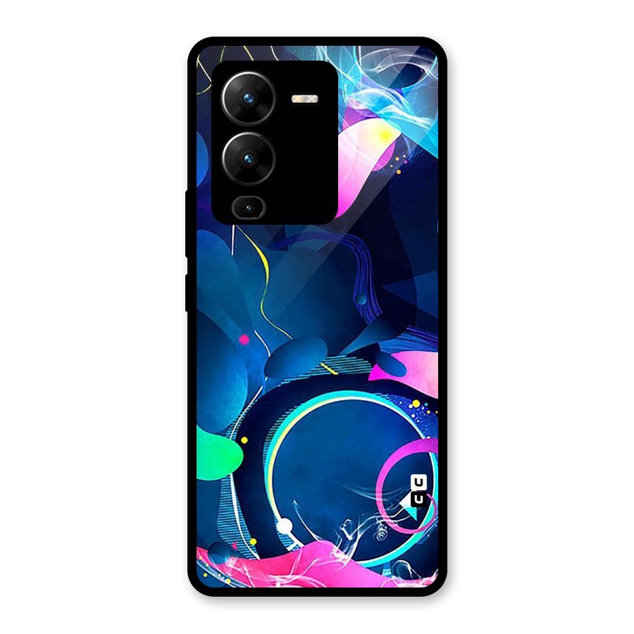 Blue Circle Flow Glass Back Case for Vivo V25 Pro