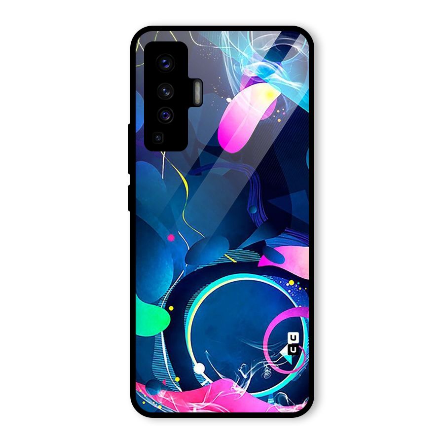 Blue Circle Flow Glass Back Case for Vivo X50