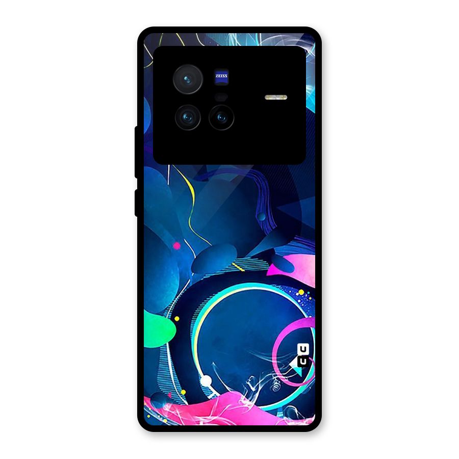 Blue Circle Flow Glass Back Case for Vivo X80