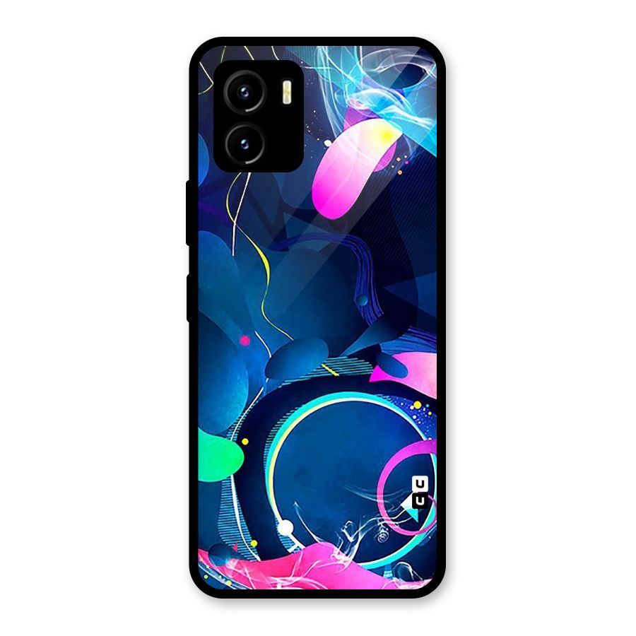 Blue Circle Flow Glass Back Case for Vivo Y15s
