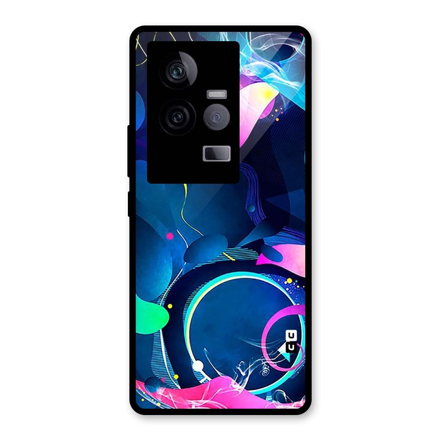 Blue Circle Flow Glass Back Case for Vivo iQOO 11 5G
