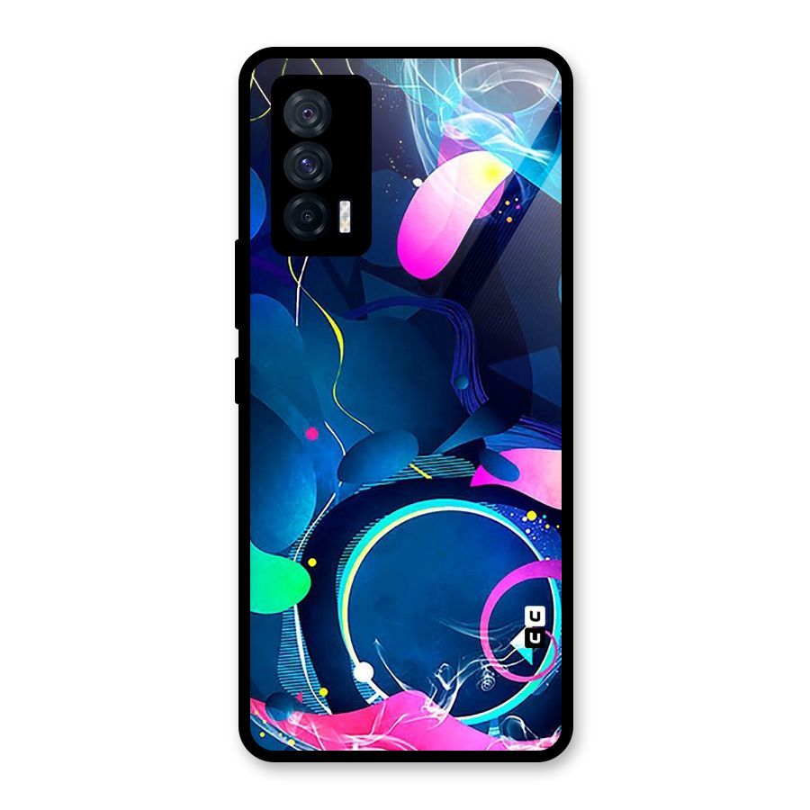 Blue Circle Flow Glass Back Case for Vivo iQOO 7 5G