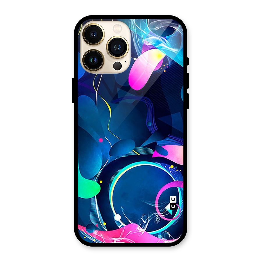 Blue Circle Flow Glass Back Case for iPhone 13 Pro Max