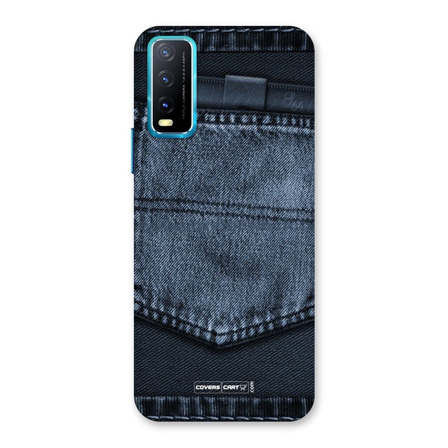Blue Denim Back Case for Vivo Y20A