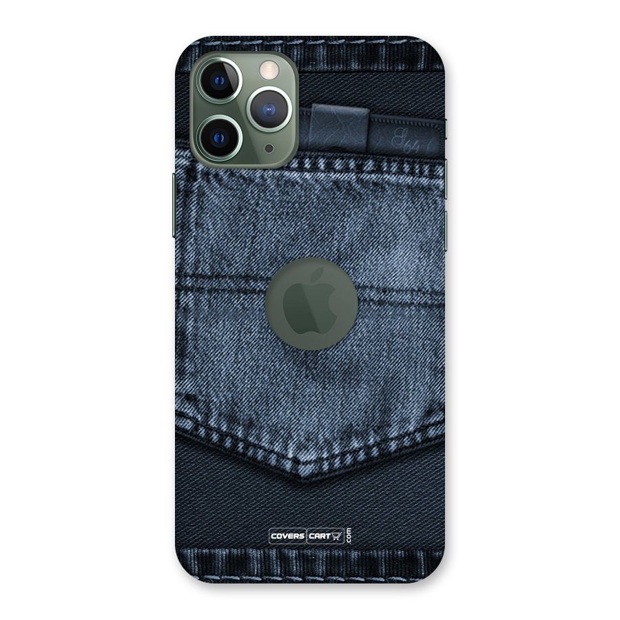 Blue Denim Back Case for iPhone 11 Pro Logo  Cut