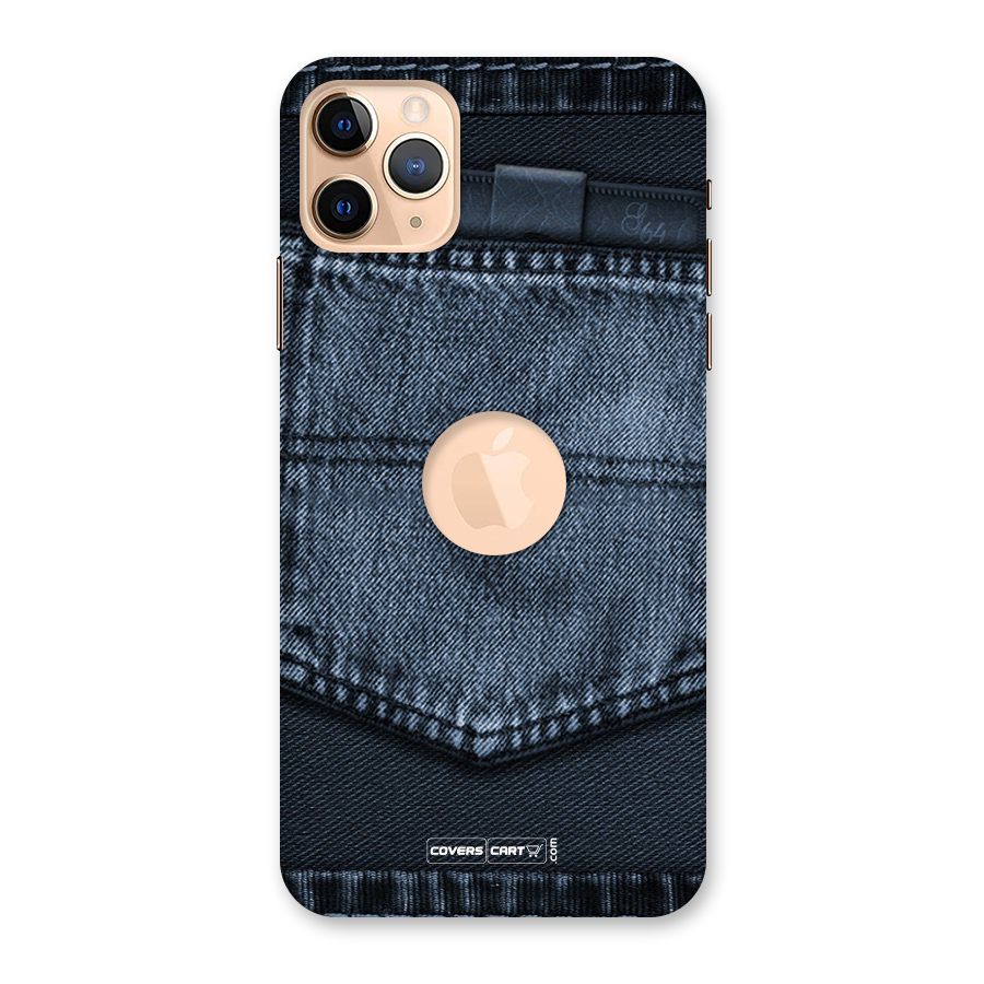 Blue Denim Back Case for iPhone 11 Pro Max Logo Cut