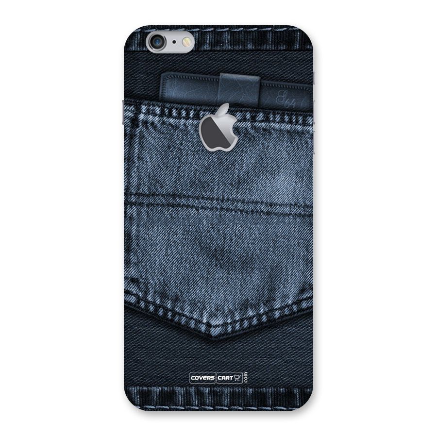 Blue Denim Back Case for iPhone 6 Plus 6S Plus Logo Cut