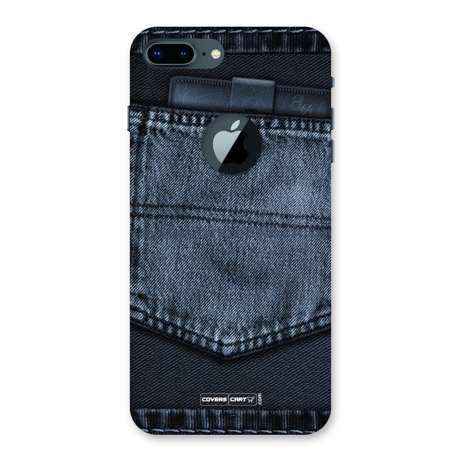 Blue Denim Back Case for iPhone 7 Plus Logo Cut