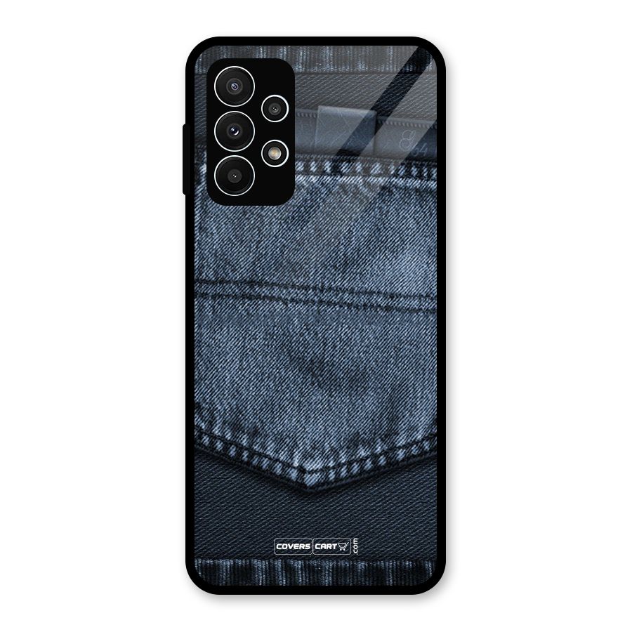 Blue Denim Glass Back Case for Galaxy A23